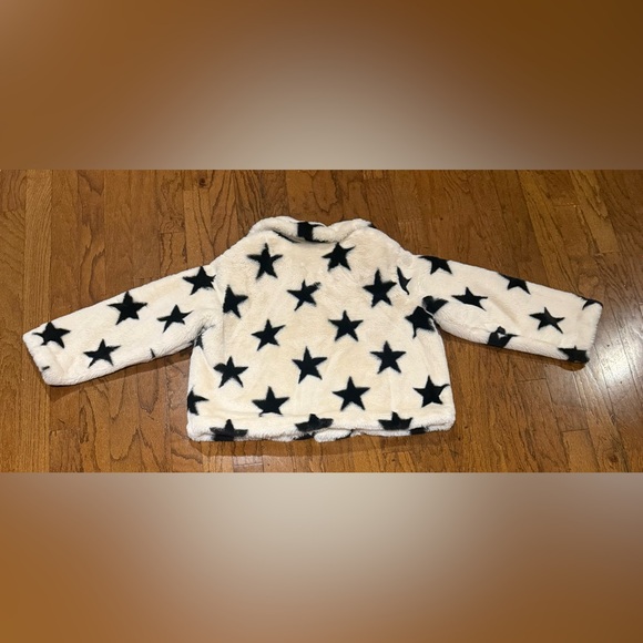 Popsugar Star Patterned Faux Fur Collared Coat XXL EUC - Picture 6 of 11